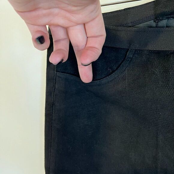 Helmut Lang Black Lamb Leather Low Rise Skinny Pants - Picture 7 of 10